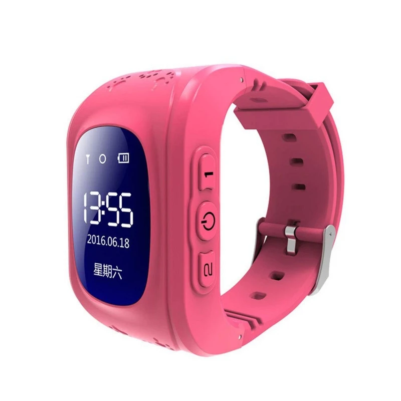 Pink-English BALIGHT анти-потеря Q50 OLED Детский gps трекер SOS умный мониторинг позиционирования телефон дети gps детские часы совместимы с IOS и Android - Цвет: Pink-English