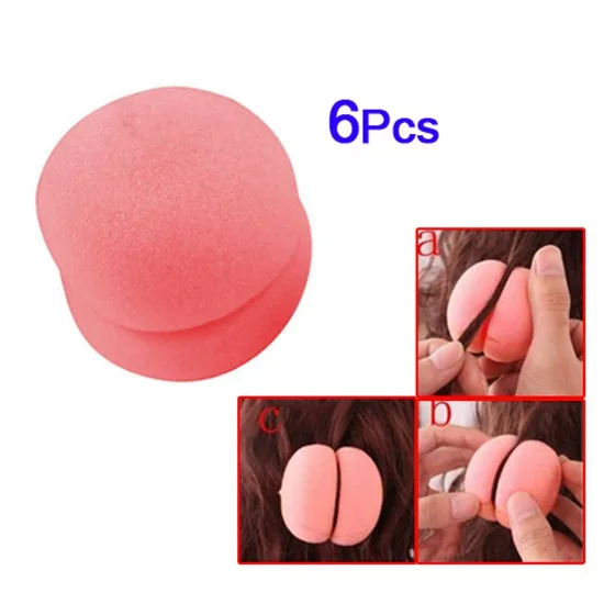 Топ продаж 6 шт розовая губка для волос стайлер завивки ролик леди | Красота и