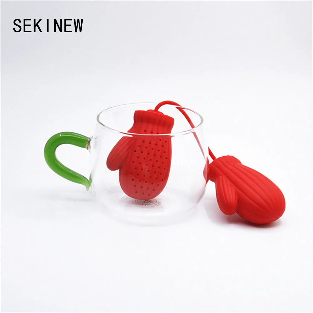 SEKINEW перчатки на Рождество ситечко для чая Infusers производители кремния свободные листья кофе мешок Кружка фильтр украшение автомобиля украшения