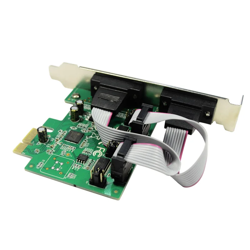 Бесплатная Доставка 2 Порт Последовательный RS232 DB9 Адаптер PCI-Express Контроллер