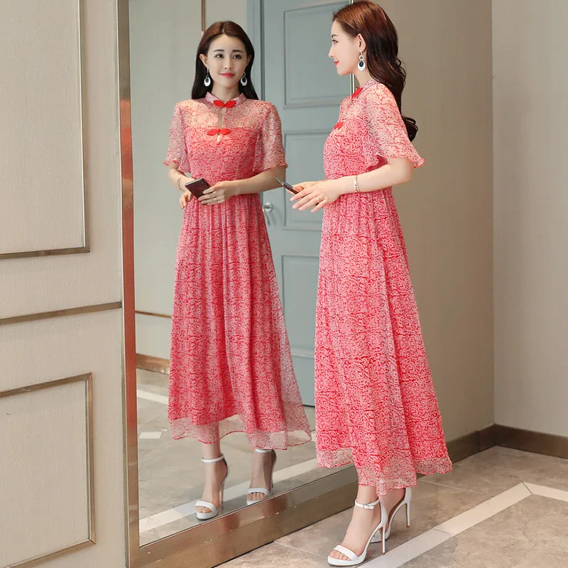 Эксклюзивное летнее платье женская одежда 2018 длинное с принтом размера плюс