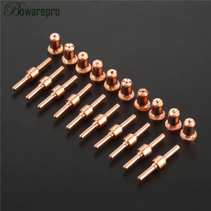 

bowarepr LG-40 PT-31 Plasma Cuter Consumables Extended Nickel-plated CUT-40 CT-312 No:18866L No:18205L Nozzles Extended 10+10PCS