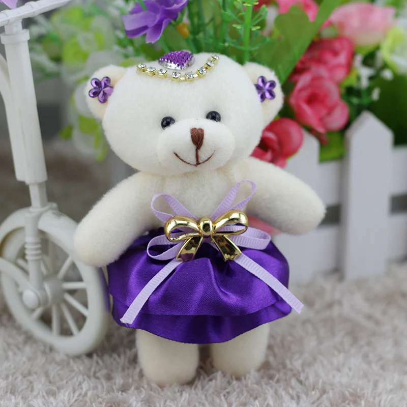 12 шт., 12 см, Kawaii, мишки тедди, плюшевая игрушка 12 см, мультяшный букет, мишка, мини мишки, плюшевые игрушки, свадебные подарки