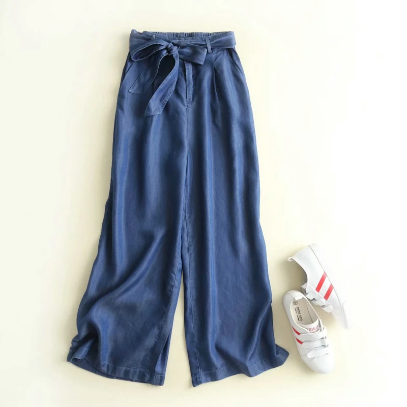 dark blue Tangada, женские свободные джинсы, с завязками, с карманами, повседневные, стильные, уличная одежда, брюки, mujer 2P08 - Цвет: dark blue