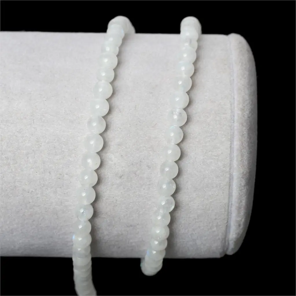 Бусины с лунным камнем DoreenBeads (натуральный) круглые белые диаметр около 4 мм
