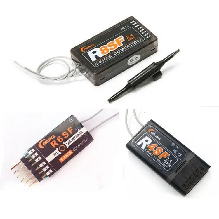 

Corona 2.4G R4SF R6SF R8SF S-FHSS/FHSS Compatible Receiver fit FUTABA S-FHSS T6 14SG Remote Control RC Car Aircraft Parts