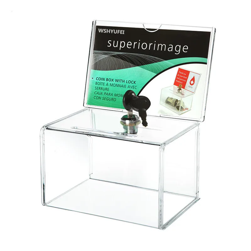 Акрил спенде Sammlung Box Plexiglas благотворительная коробка для сбора средств mit Keylock für