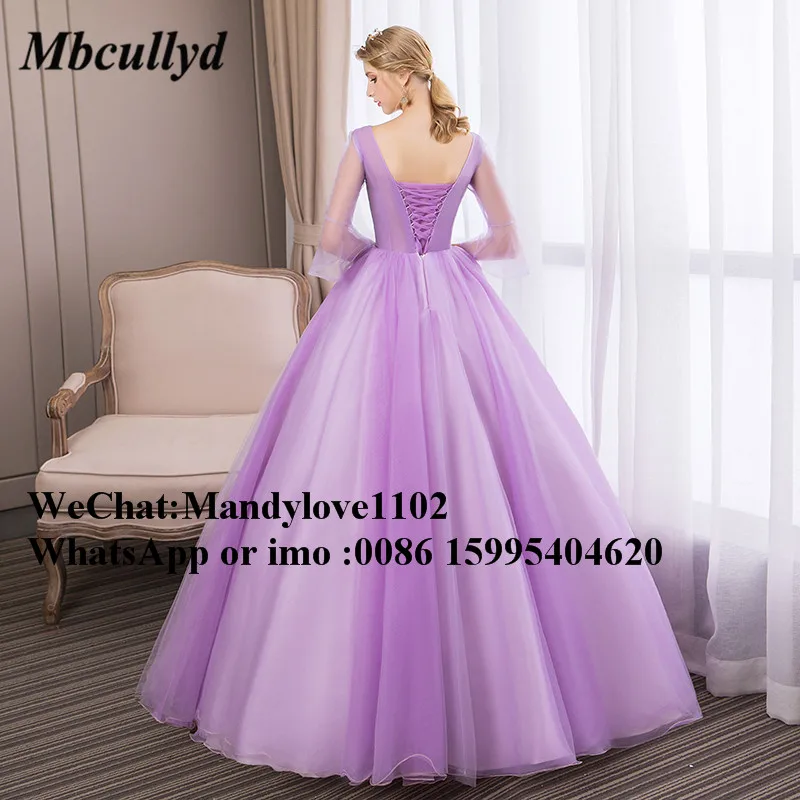 Mbcullyd фиолетовое бальное платье Quinceanera платья элегантный v-образный вырез сладкий 16 Платье длинное формальное Vestidos de 15 anos на заказ