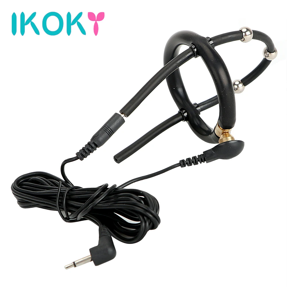 IKOKY электро шок секс игрушки для мужчин головка пениса кольцо стимуляция