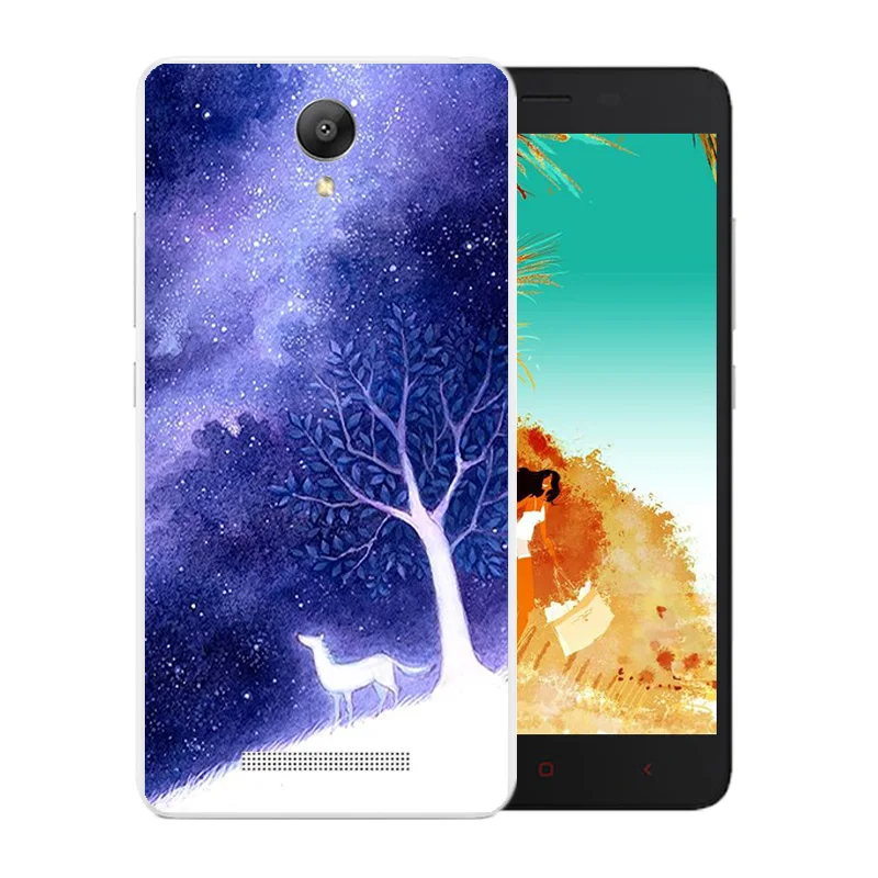 5 дюймов для Xiaomi Redmi Note 2 задняя крышка с рисунком звездного неба прозрачный мягкий