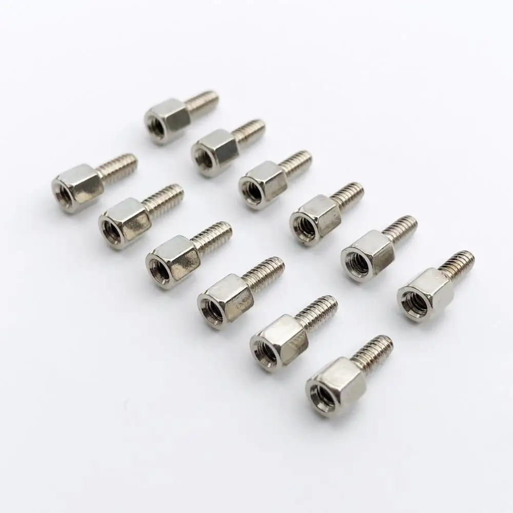 25X латунная медь#4-40x5+ 7 M-F Male-female шестигранный цилиндр противостояние прокладка Винт Гайка для материнской платы VGA DB9 DVI COM порт - Цвет: Male-Female Standoff