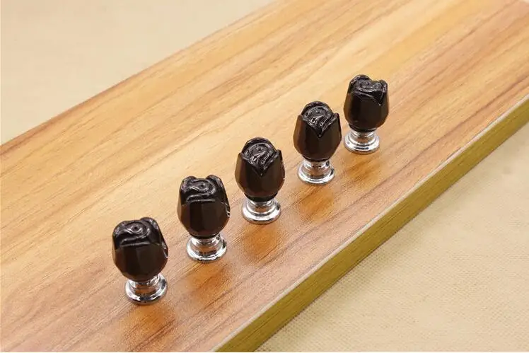 Новое поступление роза цветок Хрустальный шкаф стразы|dresser knobs|crystal cabinet pullscabinet pulls