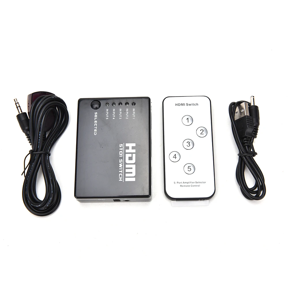 1 компл. Mini 5 портов 1080P видео HDMI переключатель сплиттер с ИК пультом