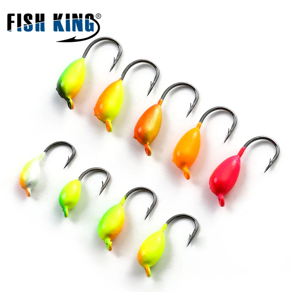 Рыбы король 5 шт./упак. 1g 1,5g 1,8g jig head крючком Мягкая приманка рыболовные крючки льда рыболовный крючок для приманки личинка червь приманки fishinghooks