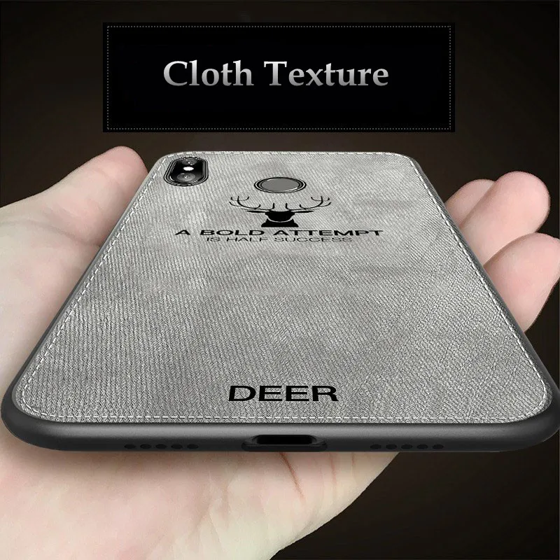 Luxury Cloth Texture 3D Christmas Deer Phone Case For Xiaomi Note 5 Pro Mi8 Vintage Leather Soft TPU Back Cover Redmi MI 8 |