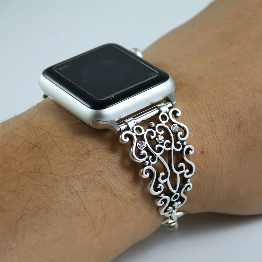 Роскошный ремешок из нержавеющей стали для часов Apple Watch 42 мм 38 мм Женский браслет для часов iWatch серии 3 2 1