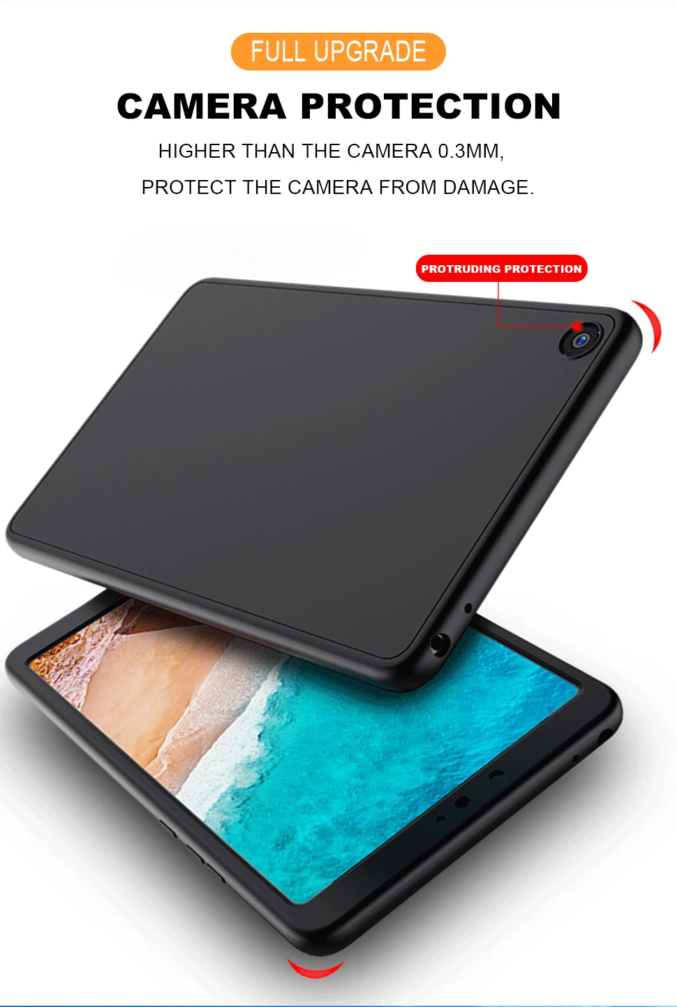Funda для Xiaomi Mi pad 4 чехол " с закаленным стеклом ультра тонкий 360 полный охват Мягкий силиконовый чехол для Xiaomi Mi pad 4