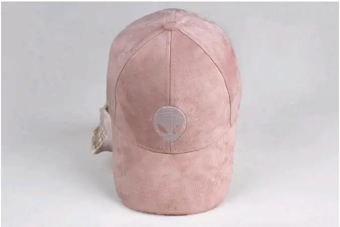 light pink Высококачественная бейсбольная кепка alien для мужчин и женщин, фанаты UFO, черная, розовая замшевая бейсболка, кепка для мальчиков и девочек, Кепка в стиле хип-хоп - Цвет: light pink