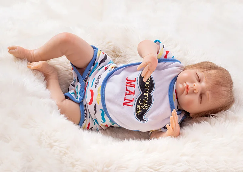 

46cm/18'' hot sale bebe doll dolls silicone reborn baby cute realistic babies XMAS Gift for girls bed time early education toy