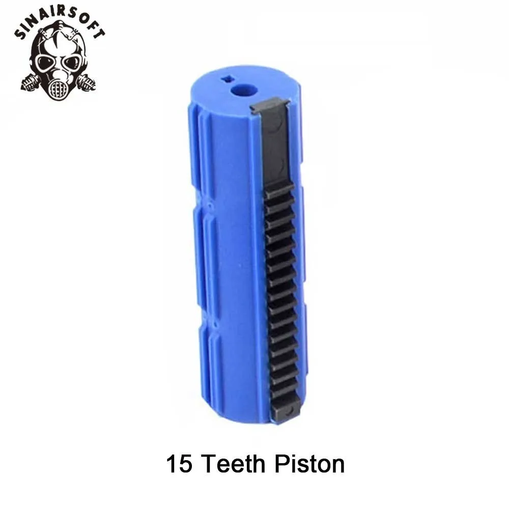 15 Teeth Piston SHS 16:1 зубчатое сопло цилиндрическая пружина направляющая 14 зубов поршневой комплект подходит для Airsoft M4 M16 AK для пейнтбольной стрельбы Охотничьи аксессуары - Цвет: 15 Teeth Piston