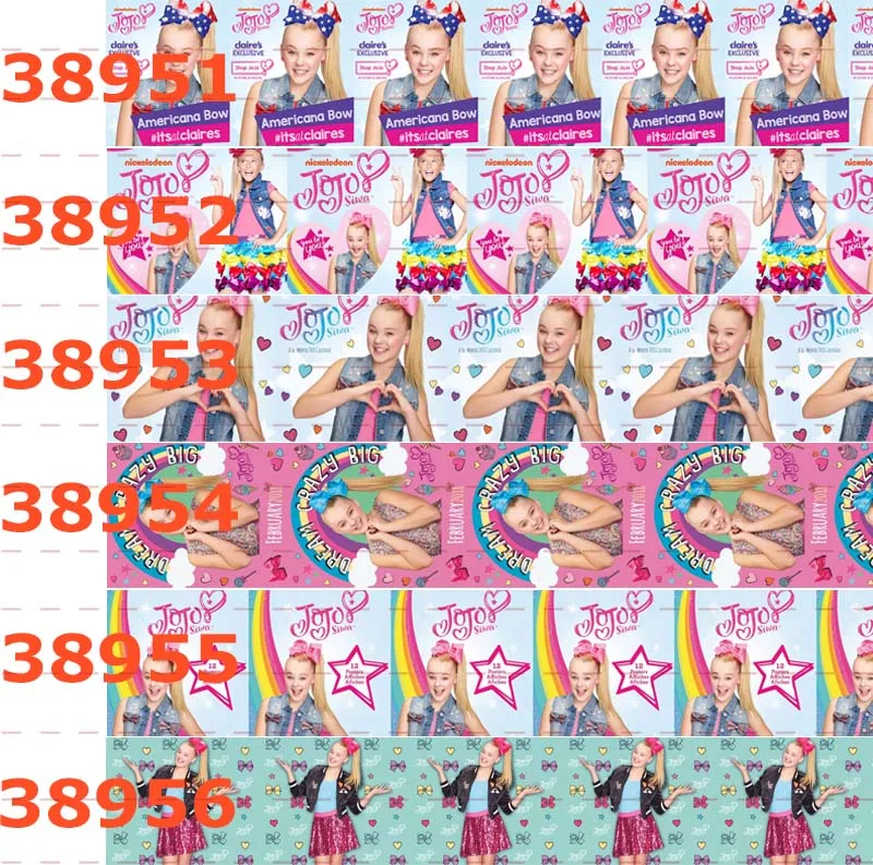 10 ярдов Различные размеры мультяшная корсажная лента с принтом JOJO girl Cutie|Ленты