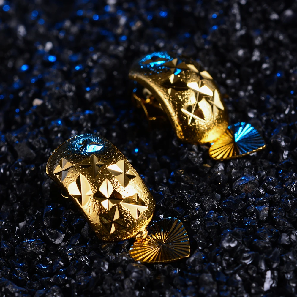 WANDO Jewelry оптовая продажа африканские серьги для женщин/девушек золотой цвет