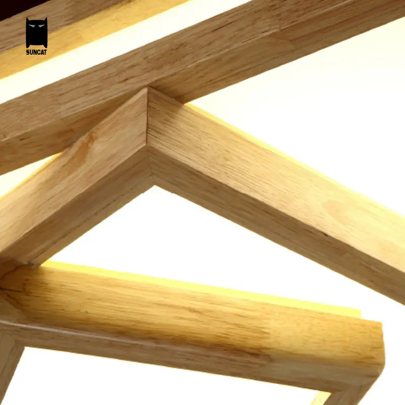 Светодиодный квадратный Большой акриловый потолочный светильник из дуба люстра