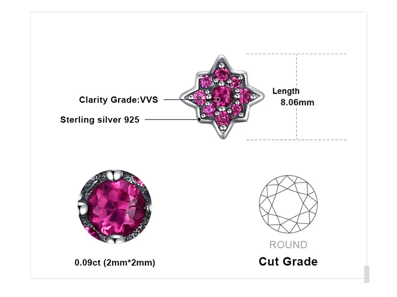 JewelryPalace Модные платья с цветочками создан серьги-гвоздики с рубинами 925 пробы Серебряный Модный ювелирные изделия для Для