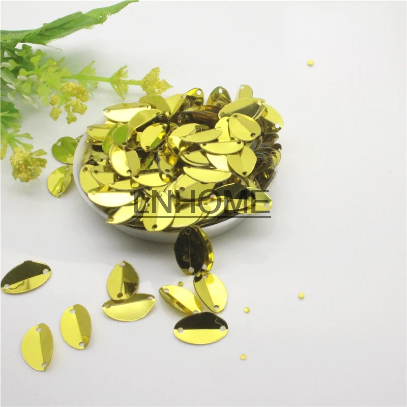 1000pcs 8*13mm Cup Oval Folded Sequins Horse Eyes Shape For Crafts Loose Paillettes Diy Wedding Sewing Accessories Gold Spangles | Дом и сад