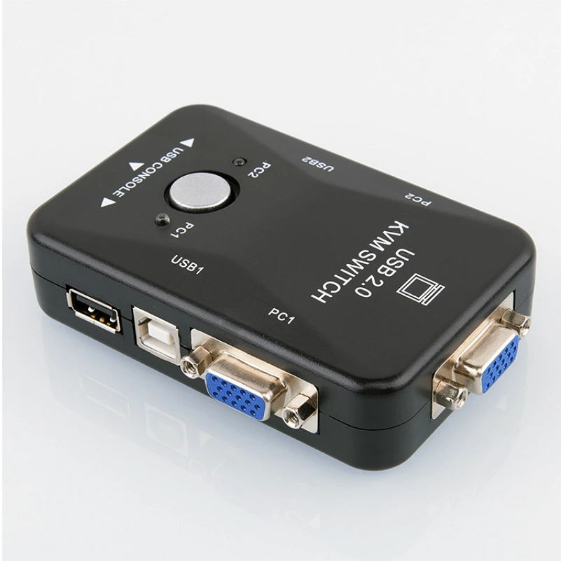 2 порта USB 0 KVM переключатель VGA ручной 2в1 2in 1 видео вход и выход для мыши клавиатуры
