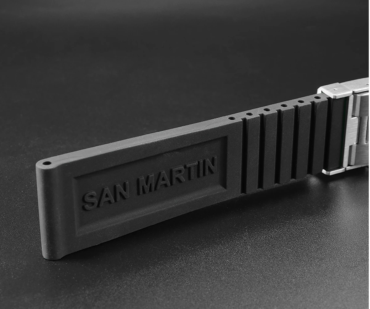 Lugyou San Martin винтажные автоматические механические мужские часы для дайвинга 20 ATM вращающийся ободок Sunray синий резиновый ремешок сапфир SLN C3