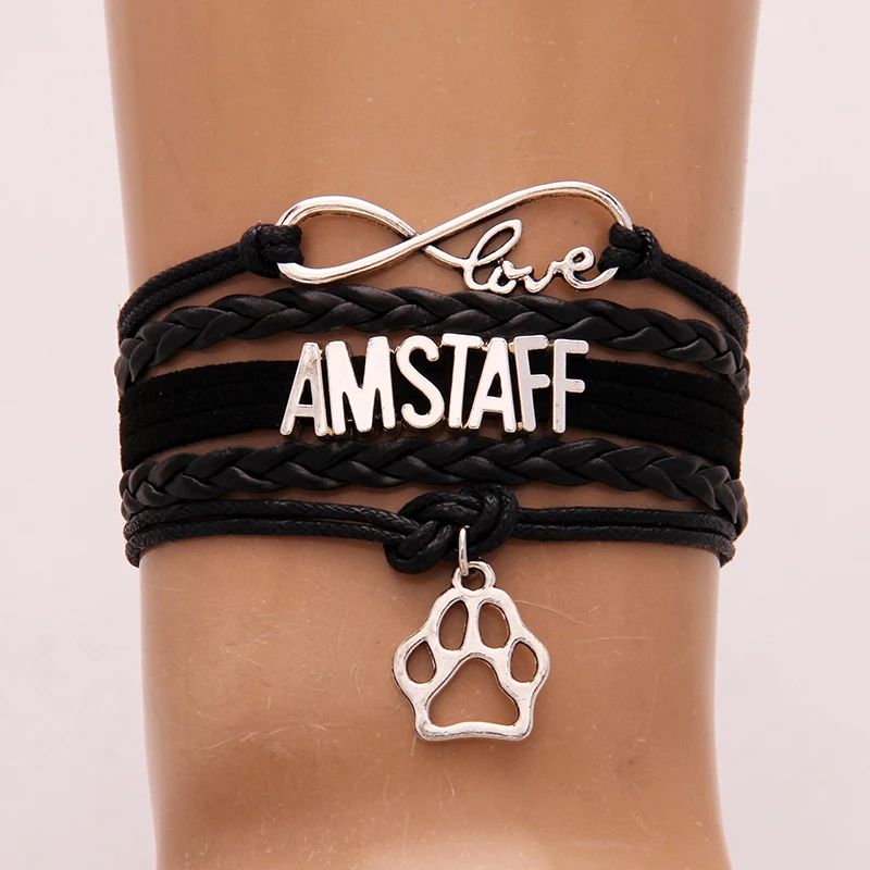 Прямая поставка браслет infinity Love AMSTAFF подарок для влюбленных щенков Плетеные