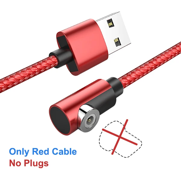 Only Red Cable ACCEZZ Магнитный зарядный кабель освещение для iPhone X XR 7 XS Plus samsung S6 S7 huawei type-C Магнит Micro USB зарядный кабель 2 м - Цвет: Only Red Cable