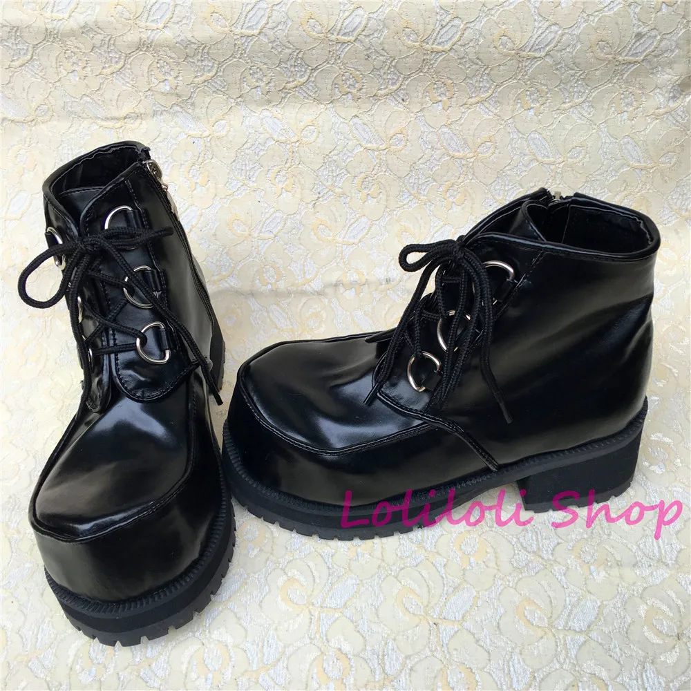 

Princess gothic lolita shoes Loliloliyoyo antaina Japanese design shoes custom thick square bottom cross lacing shoes an9101
