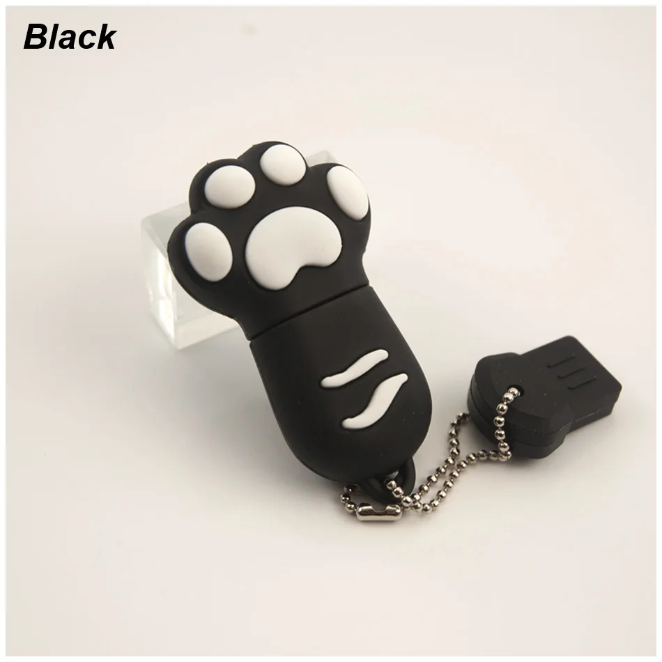 Black usb флеш-накопитель с когтями кота 4 ГБ/8 ГБ/16 ГБ/32 ГБ usb флеш-накопитель с когтями кота usb, флеш-накопитель/автомобиль/подарок/диск, 64 ГБ флеш-накопители - Цвет: Black