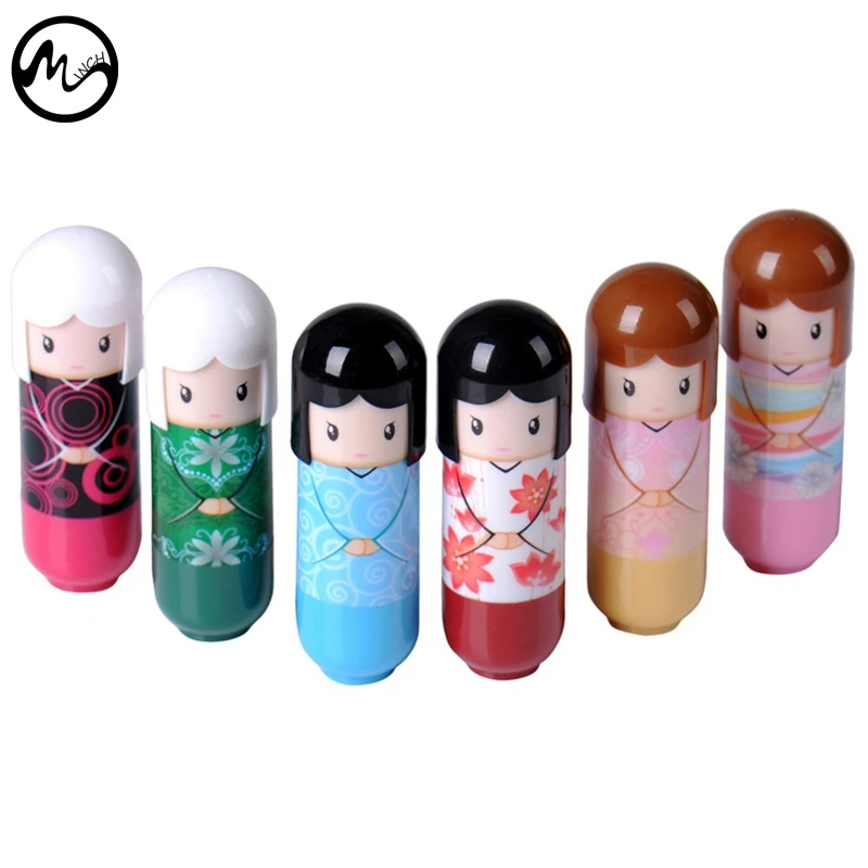 Милый бальзам для губ MINCH кимоно с кукольным рисунком цветной макияжа девочек|lip