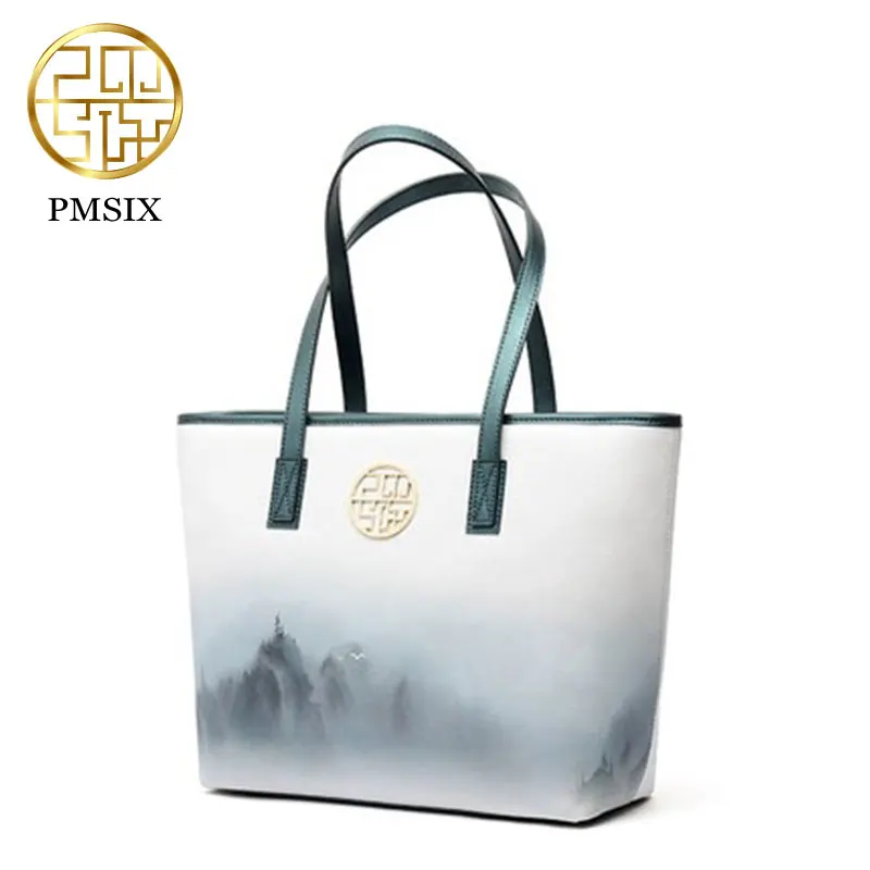 Оригинальный дизайн женская сумочка довольно пейзаж печатных сумка 2017 pmsix лето