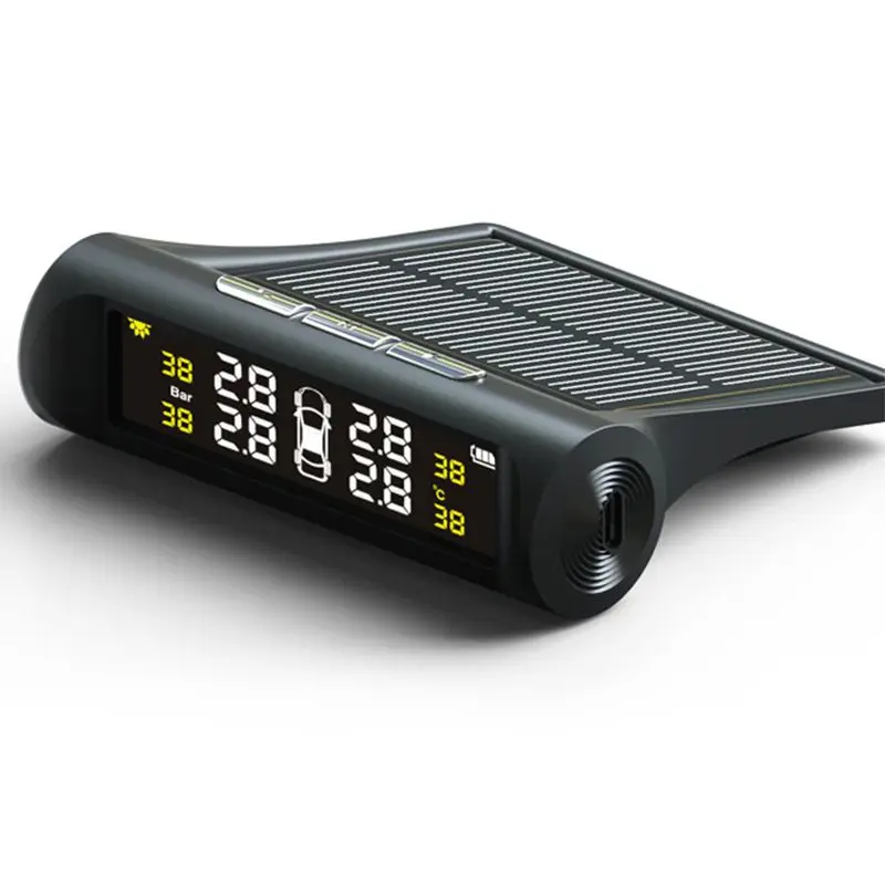 Умный автомобиль TPMS система контроля давления в шинах солнечной энергии зарядки