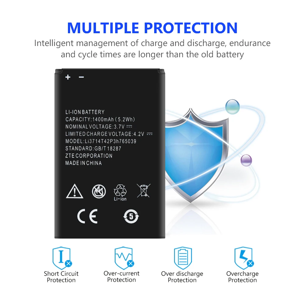 Li3714T42P3H765039 Батарея литиевая батарея для ZTE лезвие A3 T220 AF3 A5 AF5 1400 мА/ч полимерная