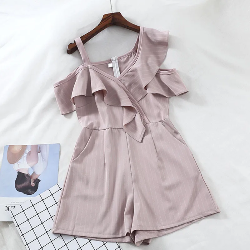 2019 new fashion women's jumpsuits casual loose strapless sexy high waist wide leg striped jumpsuit | Женская одежда