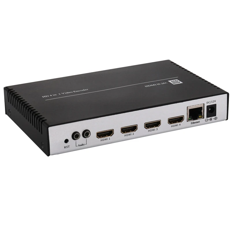 Последний H.265 4 в 1 HDMI к IP потоковое видео аудио кодировщик HTTP/HLS/FLV/RTSP/UDP/RTMP/RTMPS/ONVIF