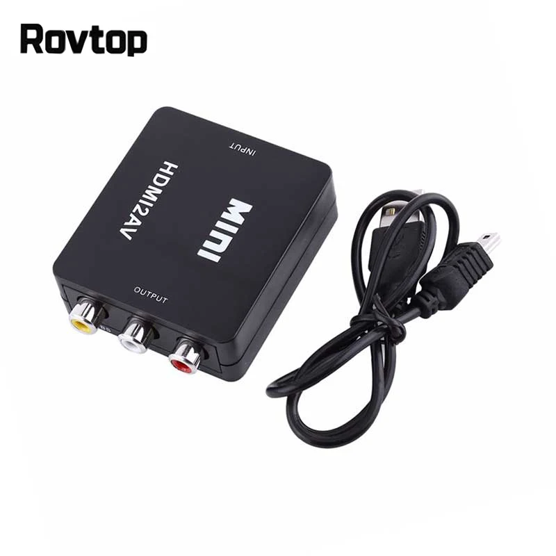 Rovtop HDMI К AV скейлер адаптер HD видео конвертер коробка к RCA AV/CVSB L/R 1080P HDMI2AV Поддержка