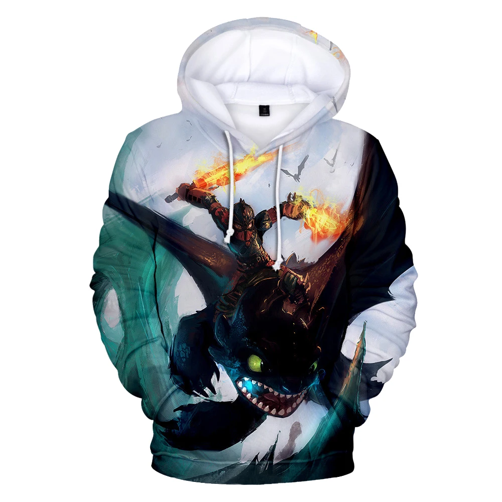 Осенне зимняя толстовка с капюшоном и надписью How to Train Your Dragon|Мужские толстовки