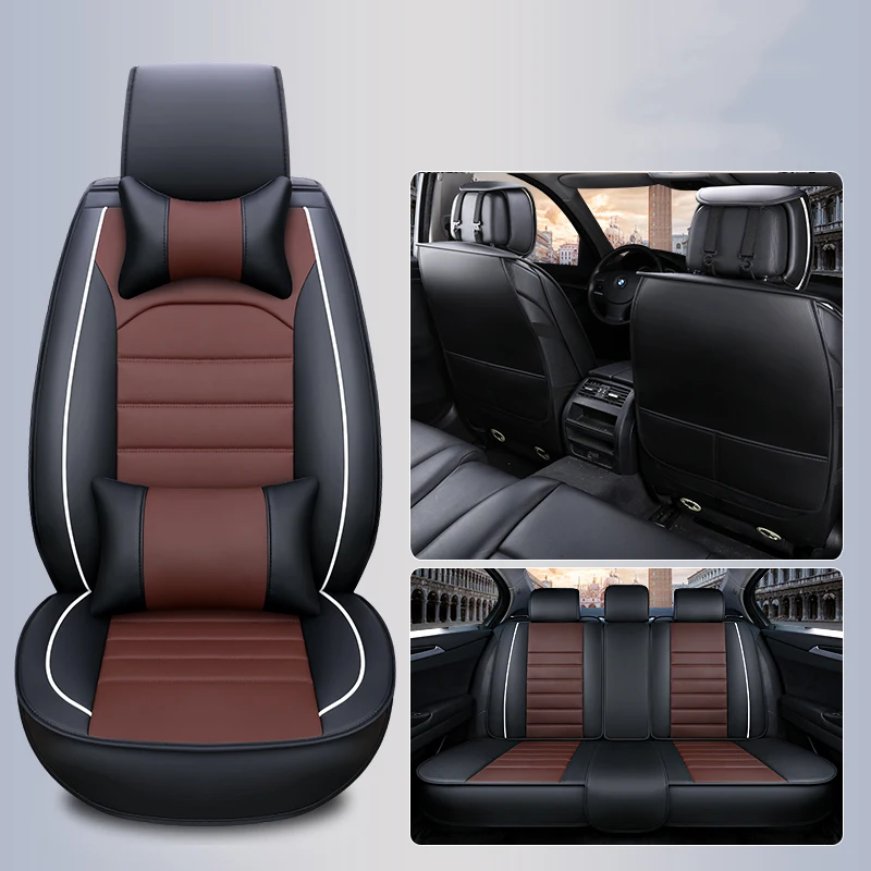 

WLMWL Universal Leather Car seat cover for Peugeot all models 206 307 407 207 2008 3008 508 208 308 406 301 car accessorie