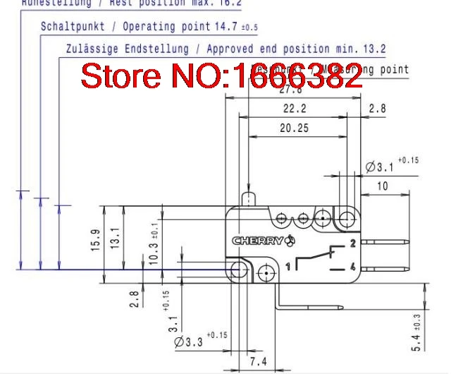 D42CR1LA большой микро переключатель концевой сенсорный 3A 125/250VAC|switch 3a|switch limitswitch micro