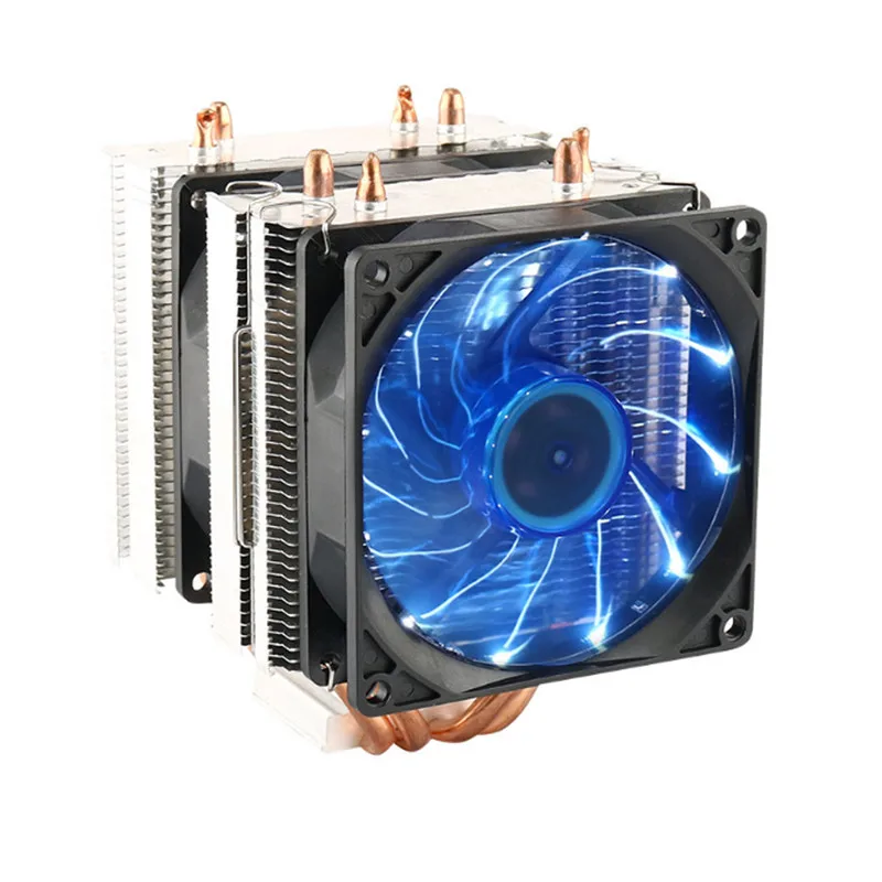 Двойной вентилятор с тепловым стержнем heat pipe радиатор Процессор кулер вентилятор охлаждения радиатора для ПК чехол Intel LGA 1366/1155/1156/775 AMD AM2/AM2+/AM3