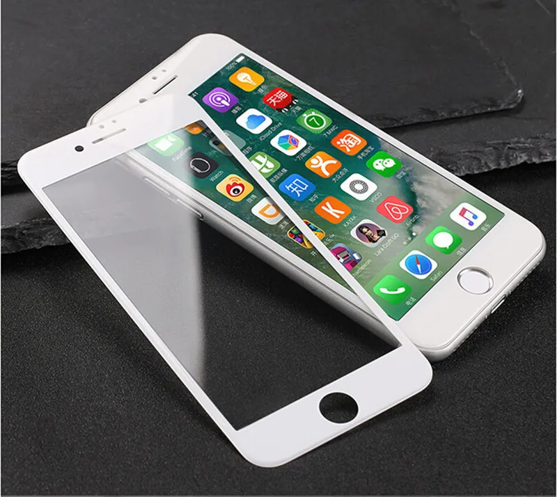 9H глянцевое 3D изогнутое углеродное волокно мягкий край закаленное стекло для iPhone