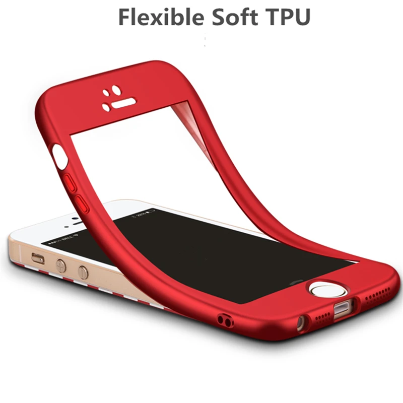 HOTR для iphone 5 Чехол Гибкий Мягкий ТПУ чехол + закаленное стекло Защита экрана 5S