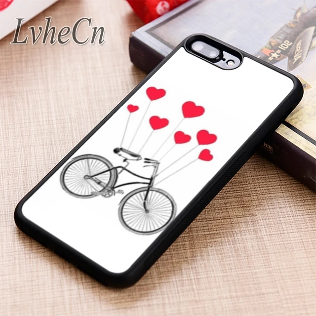 Чехол для телефона LvheCn с велосипедом и красными воздушными шарами iPhone 5 6 6s 7 8 plus X XR