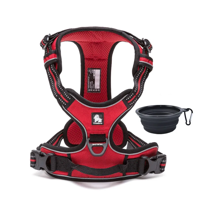 Red Truelove Dog Harness Small Large Durable Reflective Pet Harness Dog Running Safety Lift Pulling Walking Harness For Dog Travel - Цвет: Red